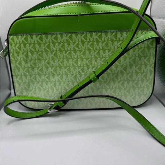 Michael Kors Lime Green MK Logo Crossbody Bag - Picture 2 of 5